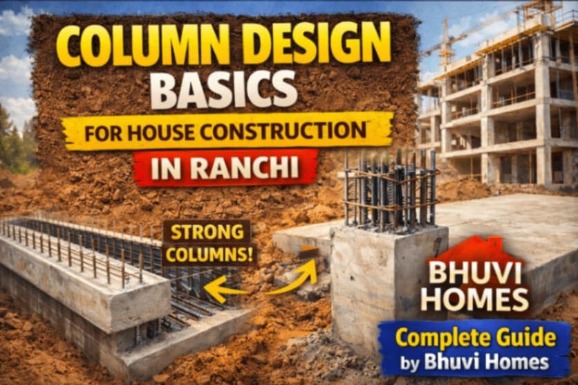 Column Design Basics for House Construction in Ranchi | Complete Guide by Bhuvi Homes