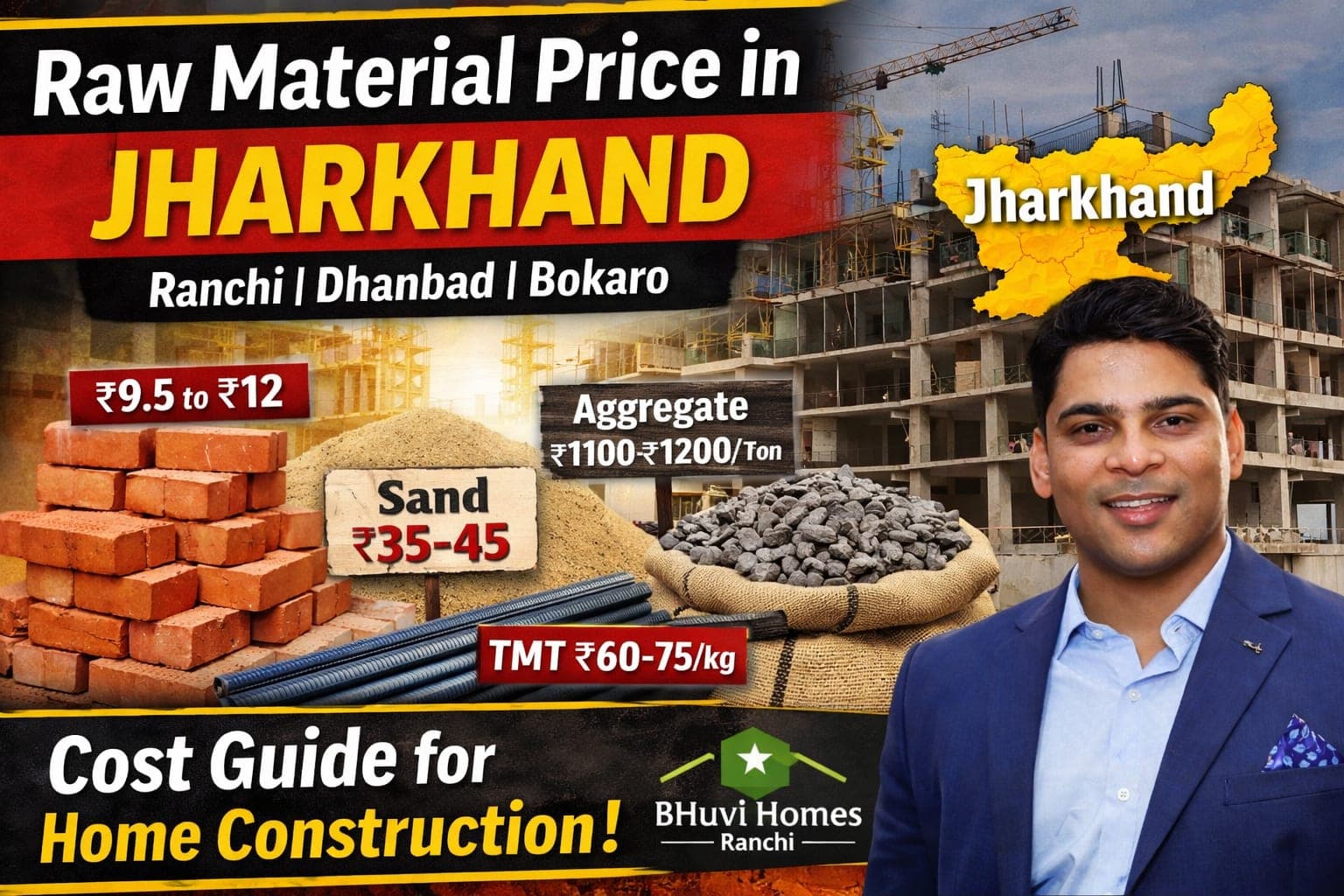 Construction Material Price in Jharkhand 2026: Complete Guide for House Construction in Ranchi