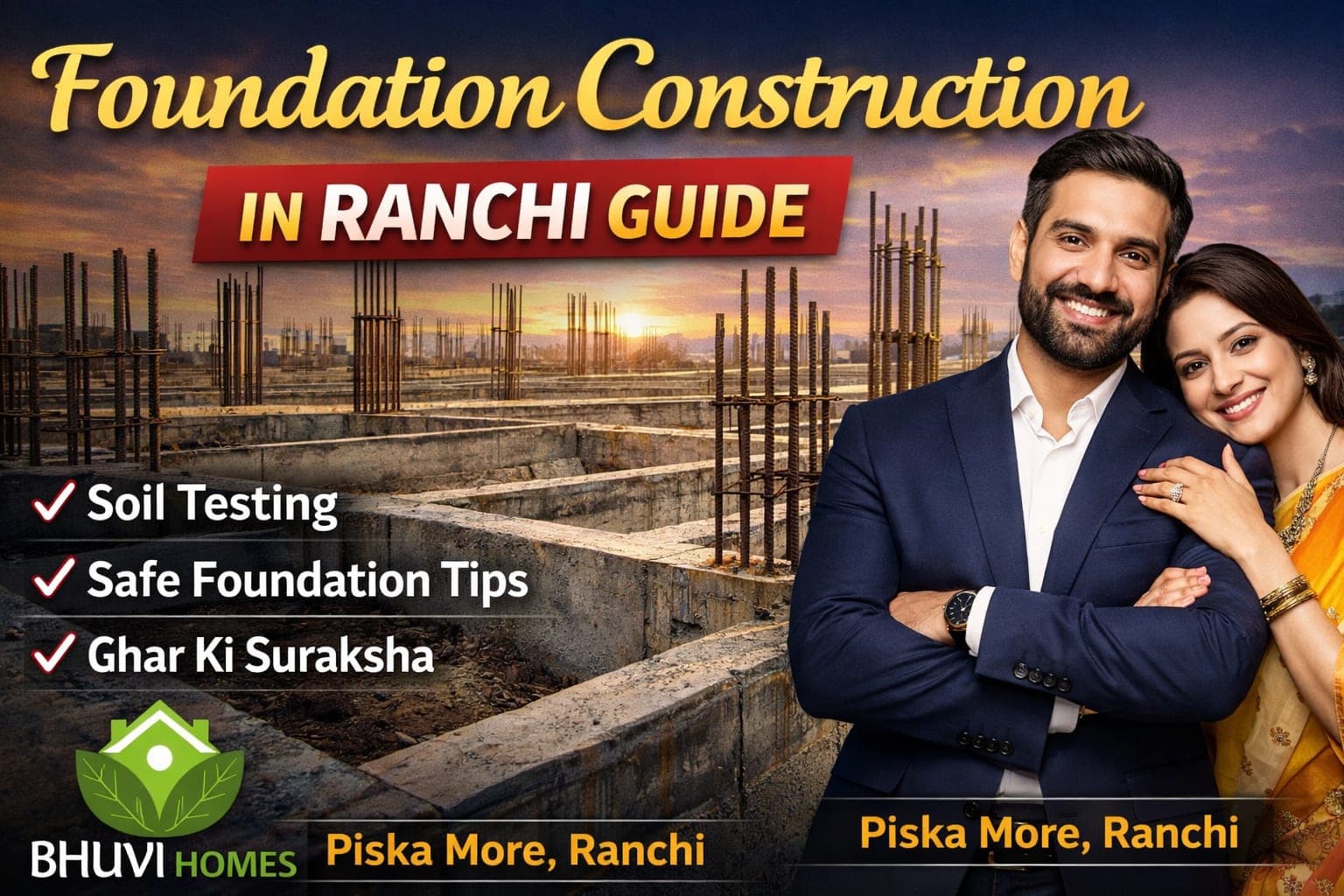 Foundation Construction Guide in Ranchi โ Strong Base by Best Construction Company in Ranchi