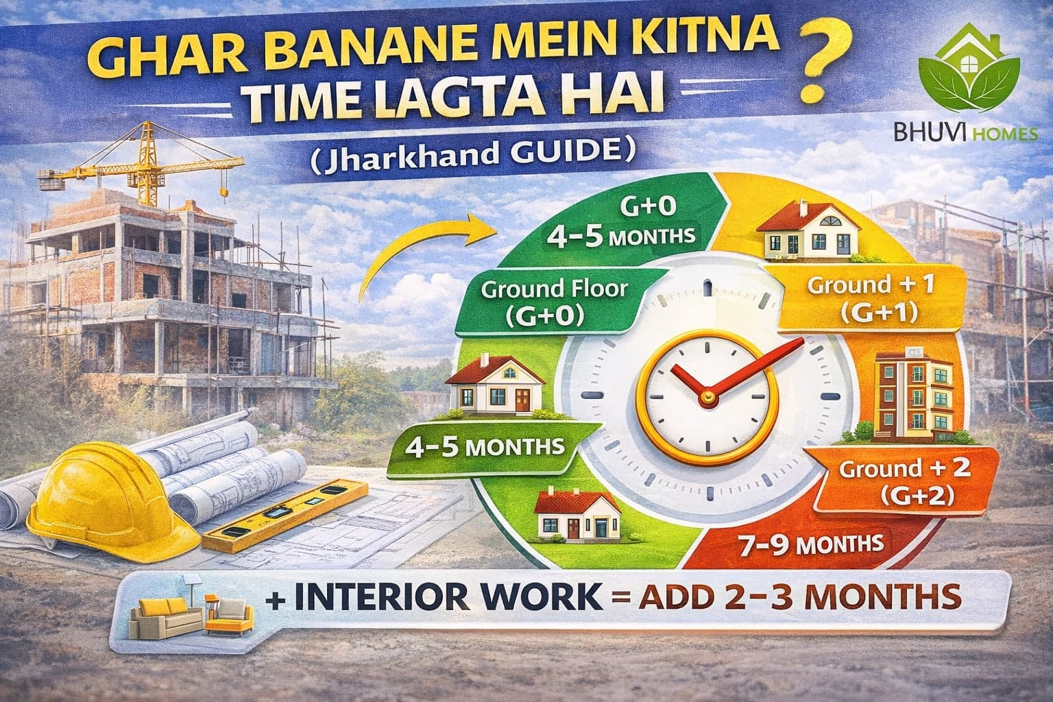 Ghar Banane Mein Kitna Time Lagta Hai? (Jharkhand Construction Timeline Guide)