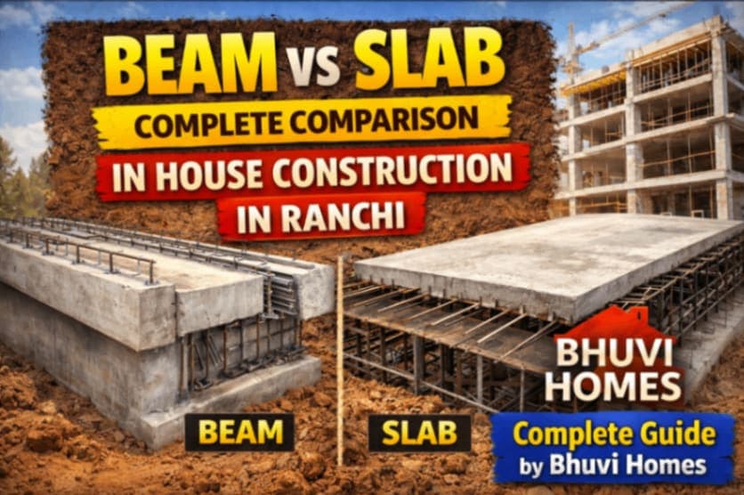 Beam vs Slab โ Complete Comparison in House Construction in Ranchi | Bhuvi Homes Guide