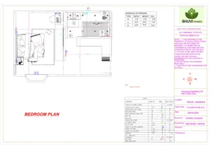 Lalpur's Master Bedroom design blue print