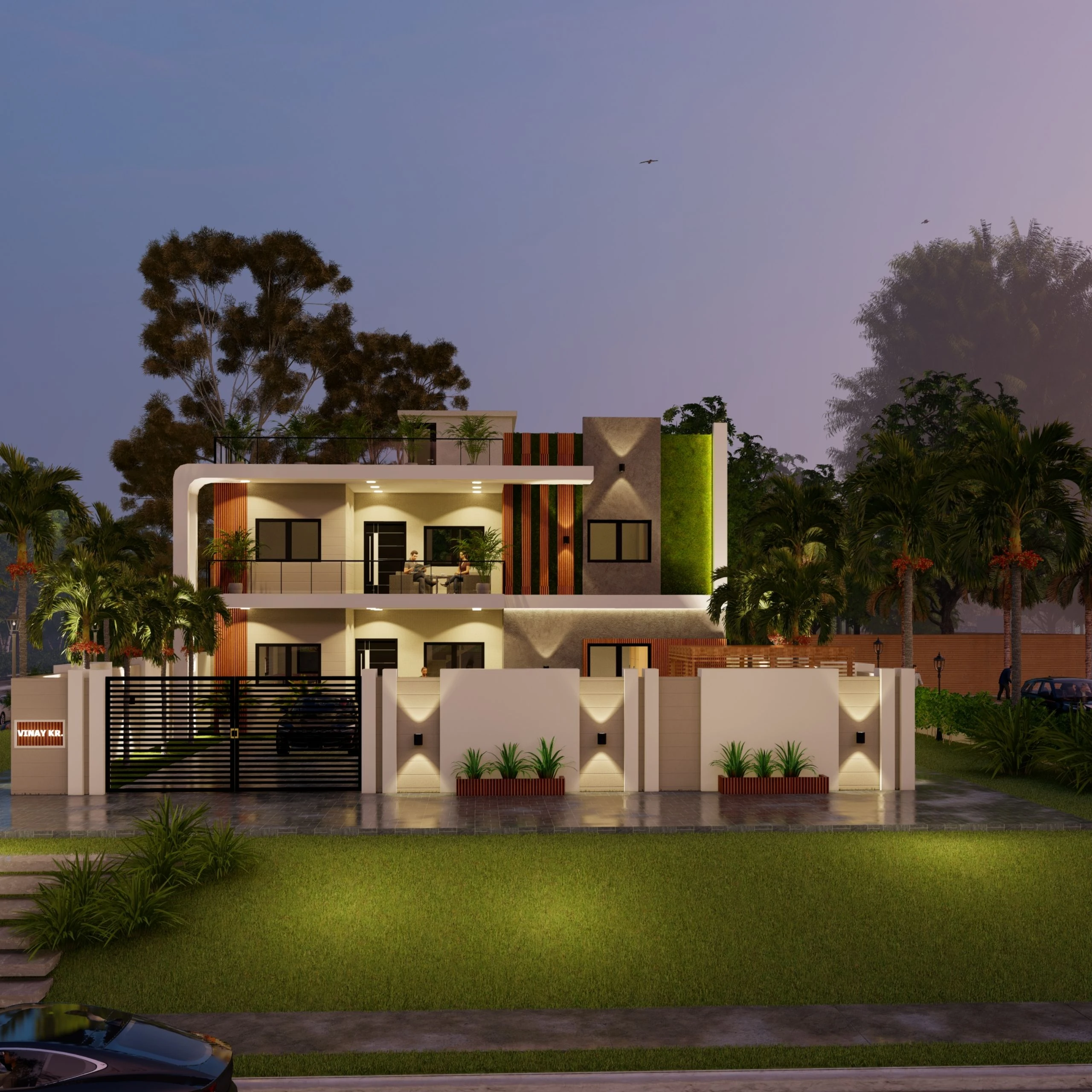 Modern duplex house design Ranchi by Bhuvi Homes