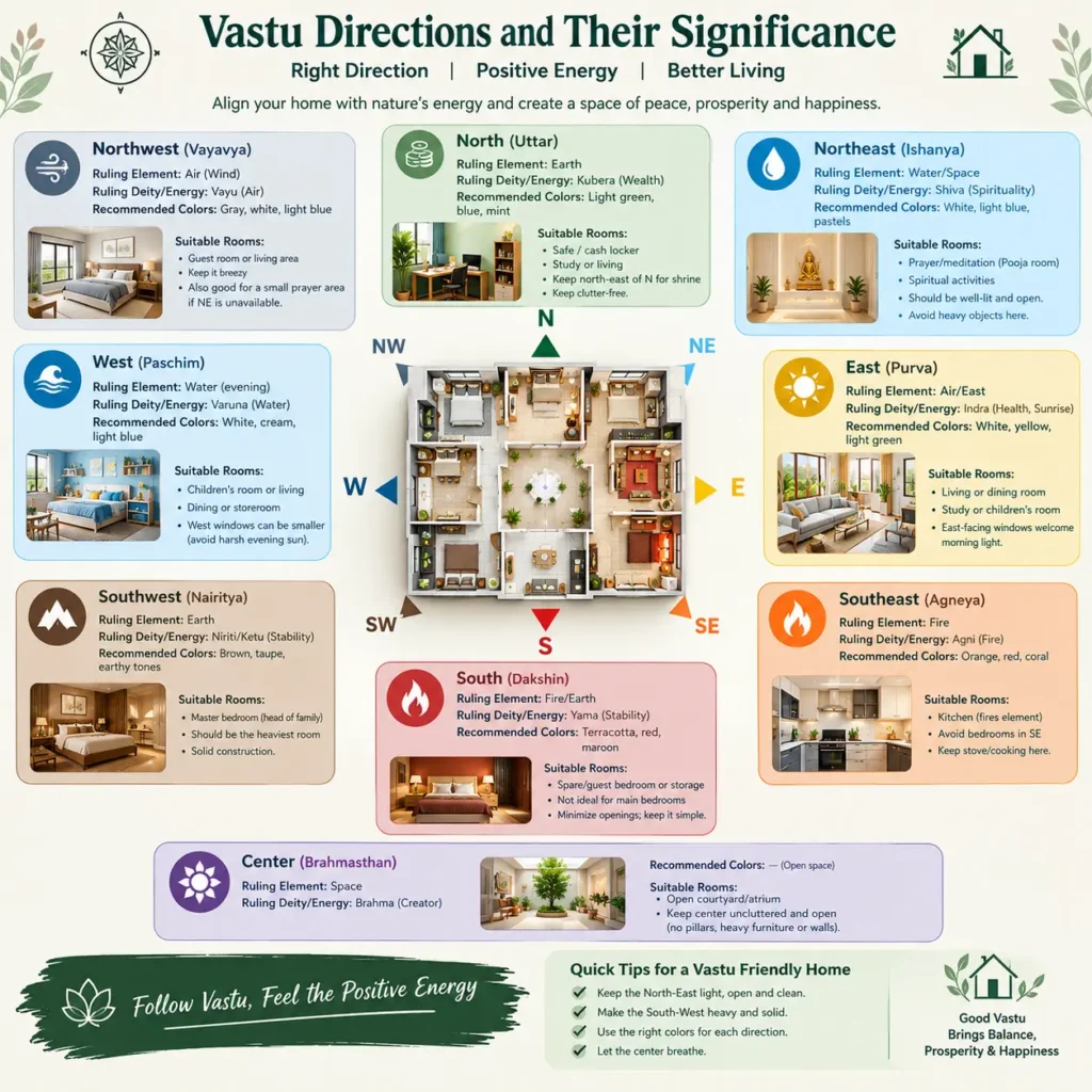 vastu direction and each drestion's specification